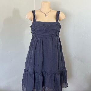 Miss Sixty Midnight Purple Ruched Midi Dress